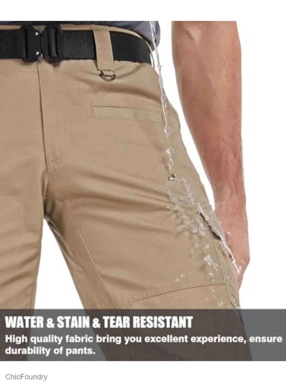 Men's Cargo Pants Ripstop Water Resistant Hiking Work Pants Multi Pockets Army